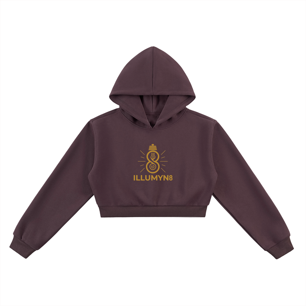 Illumyn8 Women's Split-Chest Cropped Zip-Up Hoodie