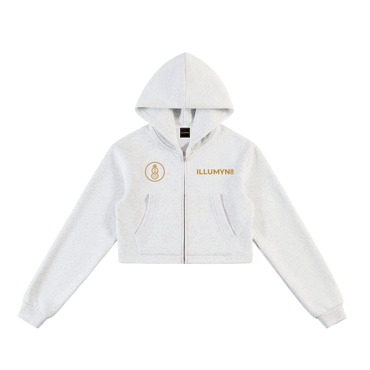 Illumyn8 Women's Split-Chest Cropped Zip-Up Hoodie