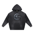 Illumyn8 Vintage Washed Frayed Fleece Hoodie – Dark Side | Moonlight Edition