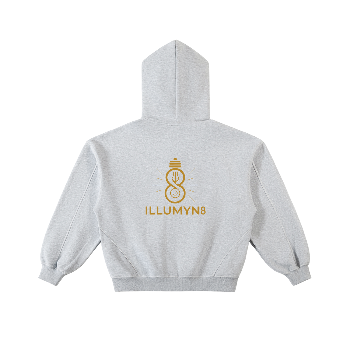 Illumyn8 Contrast-Stitched Boxy Fleece Zip Hoodie
